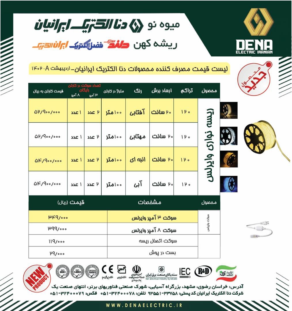 لیست قیمت دناالکتریک